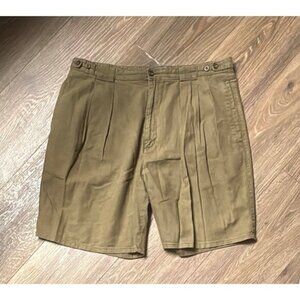 Baxter Shorts Men's Olive Green Linen Blend Knit Chino Golf 37x8.5  tag‎ 38